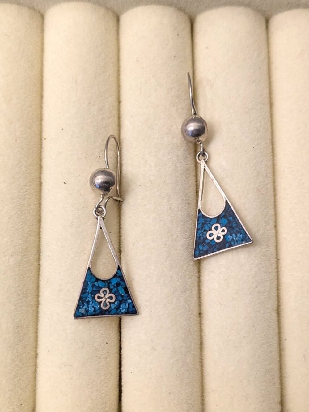 Vintage Taxco Silver and Turquoise Earrings